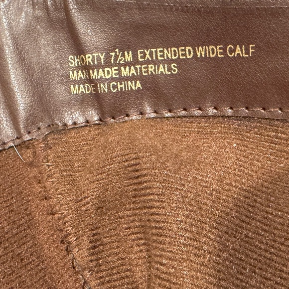 Jasmin Brown Faux Leather Wide Calf Riding Boots with Buckles NWOT - Picture 8 of 11